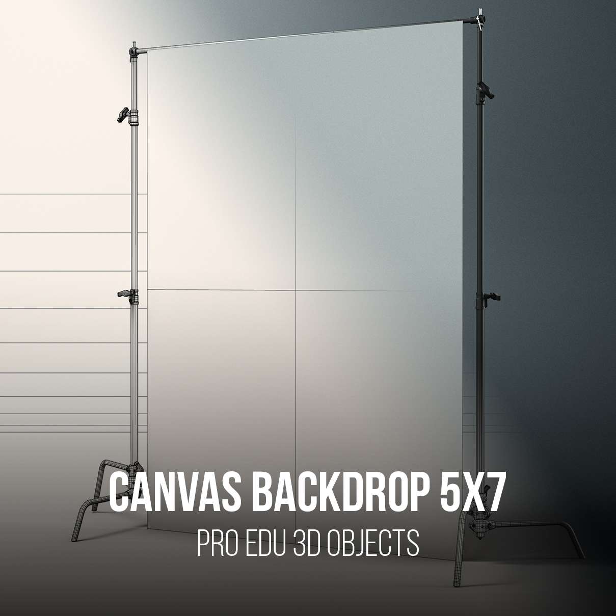 C-Stand Canvas 3D Model | C4D FBX OBJ CGI Asset - PRO EDU PRO EDU PRO EDU