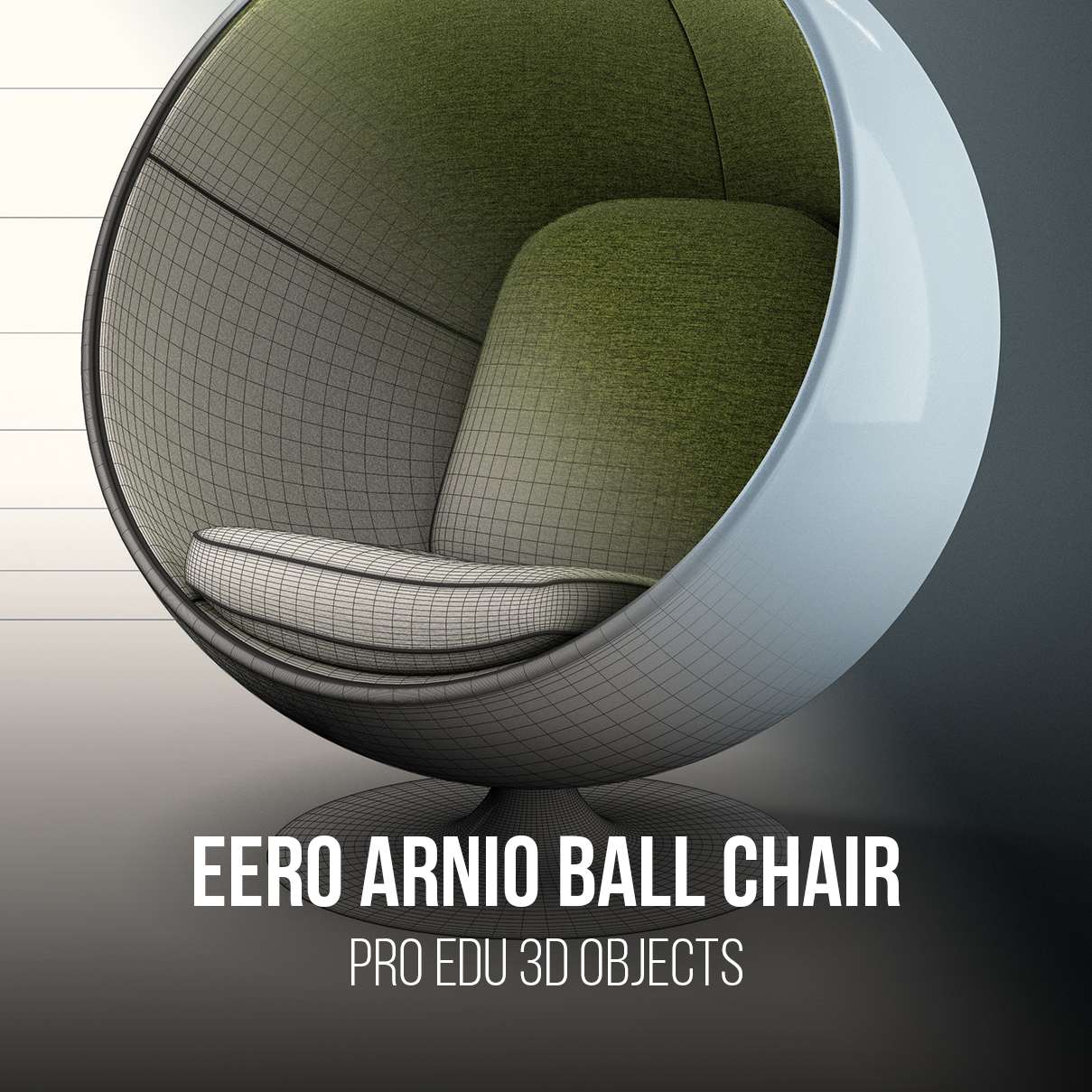 Eero Aarnio Ball Chair 3D Model Photoshop | C4D FBX OBJ CGI Asset PRO EDU PRO EDU