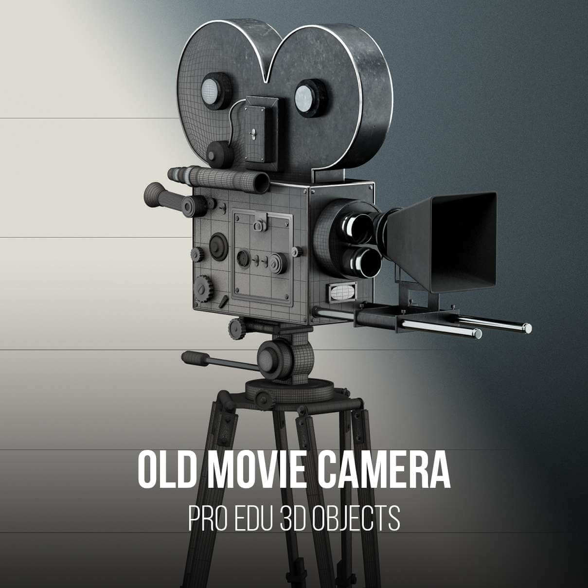 Old Fashioned Movie Camera 3D Model Photoshop | C4D FBX OBJ CGI PRO EDU PRO EDU